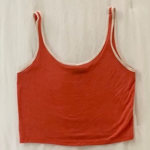 Topshop Orange and White Crop Top
